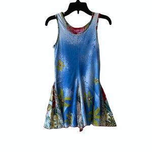 NWOT Hawaiian Crazy Fish Girls Cotton Blue Dress size 3-4